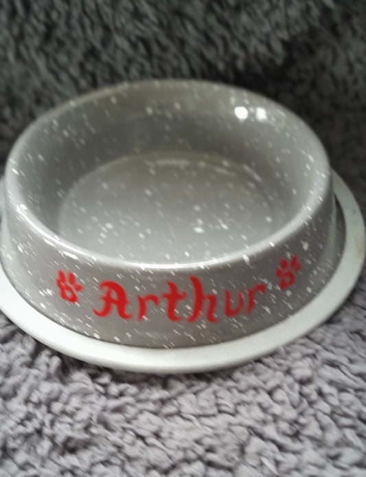 Speckled Personalised Dog/Cat Bowl