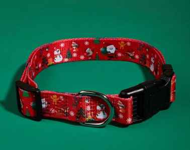 Festive Dog Collar with Santa